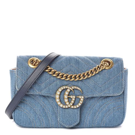 gucci marmont shoulder bag medium|gucci denim marmont bag.